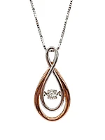 10K White & Rose Gold 0.10cttw Diamond Infinity Pendant, 18"
