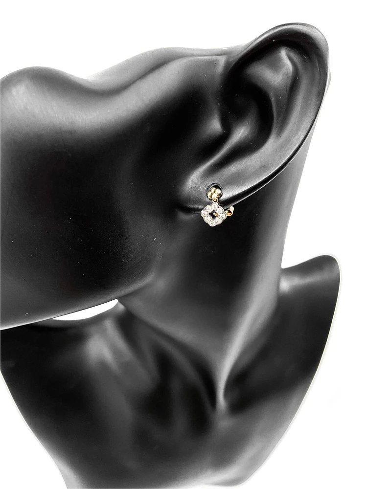 10K White & Yellow Gold 0.25cttw Diamond Stud/Dangle/Drop Earrings
