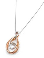 10K White & Rose Gold 0.10cttw Diamond Infinity Pendant, 18"