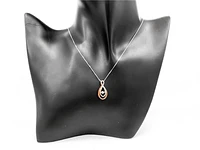 10K White & Rose Gold 0.10cttw Diamond Infinity Pendant, 18"