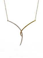 10K White & Yellow Gold 0.33cttw Diamond Pendant, 18"