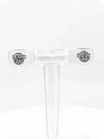 14K White Gold 0.33cttw Round-Cut Diamond Cluster Stud Earrings