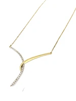 10K White & Yellow Gold 0.33cttw Diamond Pendant, 18"