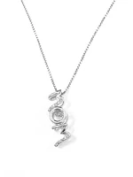 Sterling Silver 0.04cttw Round-Cut Diamond Pendant - 18"