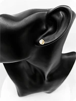 14K Yellow Gold cttw Canadian Diamond Mezza Luna Earrings with Screw Backs