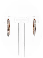 10K Rose Gold 0.33cttw Diamond Hoop Huggie Hinged Earrings