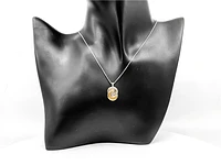 Sterling Silver & 10K Yellow Gold "Stronger Together" 0.02cttw Diamond Necklace, 18"