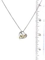 Sterling Silver & 10K Yellow Gold Two Tone Diamond Mom Pendant