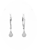 10K White Gold 0.13cttw Diamond Lever Back Earrings