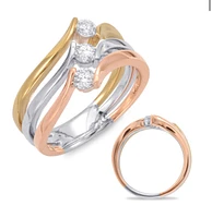 14K Tri Tone Gold 0.40cttw Diamond Ring, size 6