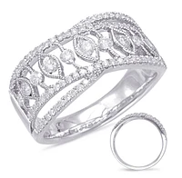 14K White Gold 0.62cttw Diamond Ring, size 6