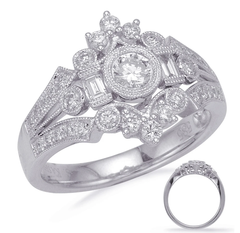 14K White Gold 0.75cttw Diamond Ring, size 6