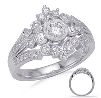 14K White Gold 0.75cttw Diamond Ring, size 6