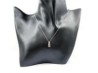 10K White and Rose Gold 1.00cttw Mystic Topaz & 0.012cttw Diamond Pendant, 18"