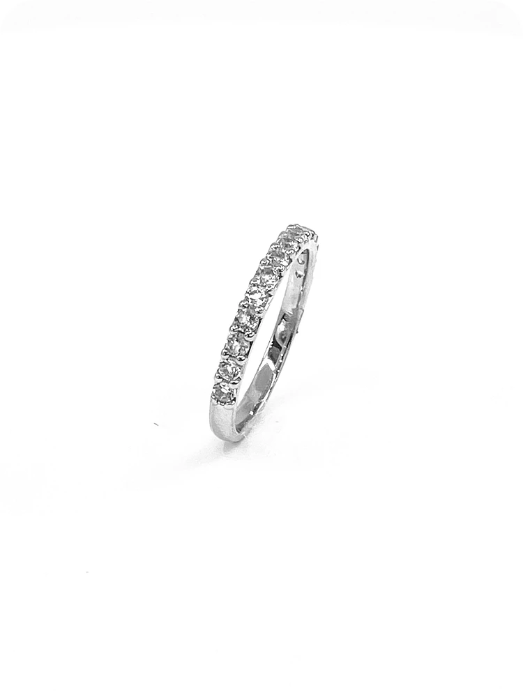 10K White Gold 0.56cttw Genuine White Topaz  Ring, size 6.5