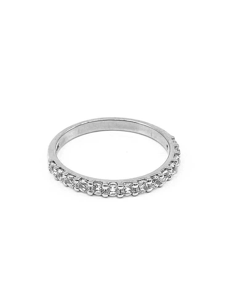10K White Gold 0.56cttw Genuine White Topaz  Ring, size 6.5