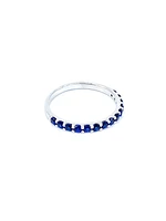 10K White Gold Created Sapphire Ring, size 6.5