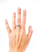 10K White Gold Created Sapphire Ring, size 6.5