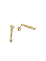 10K Yellow Gold 0.14cttw Canadian Diamond Line Dangle/Drop Earrings