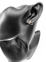 10K Rose Gold 0.50cttw Genuine Oval Cut Morganite & 0.05cttw Diamond Stud Earrings