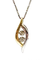 10K White and  Yellow Gold 0.02cttw Diamond Pulse Pendant, 18"