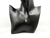 10K White and  Yellow Gold 0.02cttw Diamond Pulse Pendant, 18"