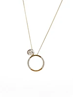 10K White & Yellow Gold 0.137cttw Canadian Diamond Eternity Necklace, 18"