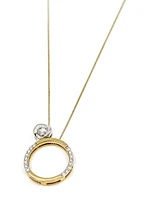 10K White & Yellow Gold 0.137cttw Canadian Diamond Eternity Necklace, 18"