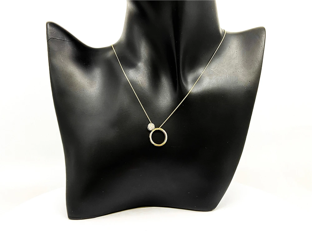 10K White & Yellow Gold 0.137cttw Canadian Diamond Eternity Necklace, 18"