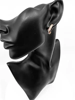 10K Rose Gold 0.50cttw Diamond Hoop Huggie Hinged Earring