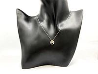 10K White & Rose Gold 0.38cttw Diamond Eternity / Double Circle Necklace, 18"
