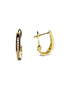 10K Yellow Gold 0.15cttw Diamond Hoop Earrings