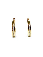 10K Yellow Gold 0.15cttw Diamond Hoop Earrings