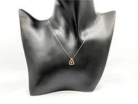 14K White and Rose Gold 0.20cttw Genuine Tanzanite and 0.026cttw Diamond Pendant, 18"