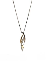 10K White & Yellow Gold 0.11cttw Diamond Necklace, 18"