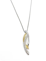 10K White & Yellow Gold 0.11cttw Diamond Necklace, 18"