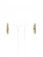 10K Yellow Gold 0.15cttw Diamond Hoop Hinged Huggie Earrings