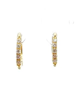 10K Yellow Gold 0.15cttw Diamond Hoop Hinged Huggie Earrings