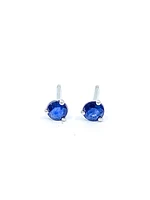 10K White Gold 0.60cttw Genuine Sapphire Stud Earrings
