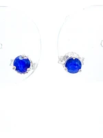 10K White Gold 0.60cttw Genuine Sapphire Stud Earrings