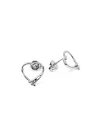 10K White Gold 0.02cttw Diamond Heart Stud Earrings
