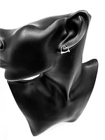 10K White Gold 0.02cttw Diamond Heart Stud Earrings
