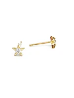 10K Yellow Gold 0.125cttw Canadian Diamond Star Stud Earrings