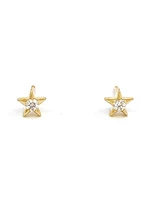 10K Yellow Gold 0.125cttw Canadian Diamond Star Stud Earrings