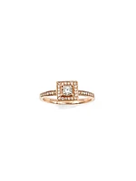10K Rose Gold 0.20cttw Canadian Diamond Halo Engagement Ring, size 6.5