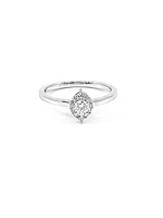 10K White Gold 0.30cttw Canadian Diamond Halo Engagement Ring, size 6.5