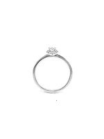 10K White Gold 0.30cttw Canadian Diamond Halo Engagement Ring, size 6.5