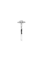 10K White Gold 0.30cttw Canadian Diamond Halo Engagement Ring, size 6.5
