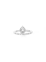 10K White Gold 0.30cttw Canadian Diamond Halo Engagement Ring, size 6.5