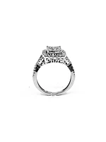 10K White Gold 1.00cttw Diamond Halo Engagement Ring, size 6.5